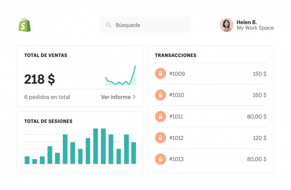 shopify transacciones