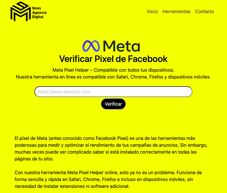 verificar pixel meta